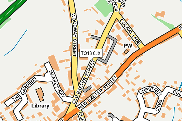 TQ13 0JX map - OS OpenMap – Local (Ordnance Survey)