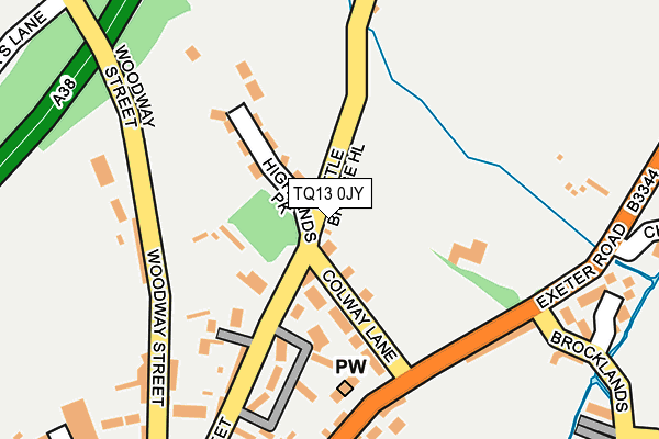 TQ13 0JY map - OS OpenMap – Local (Ordnance Survey)