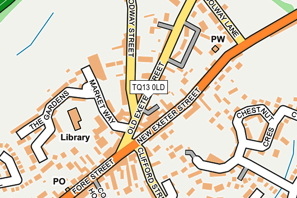TQ13 0LD map - OS OpenMap – Local (Ordnance Survey)
