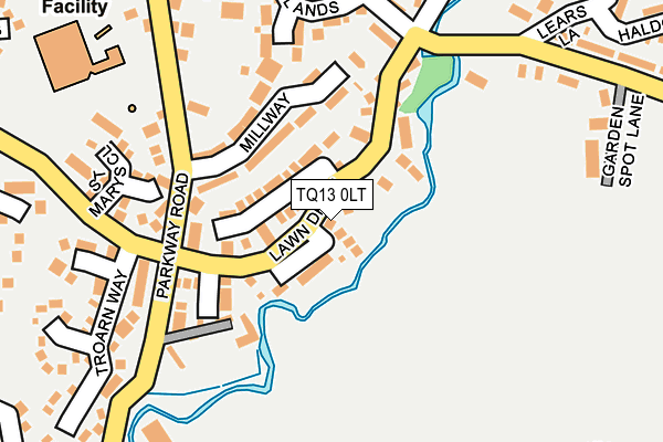 TQ13 0LT map - OS OpenMap – Local (Ordnance Survey)