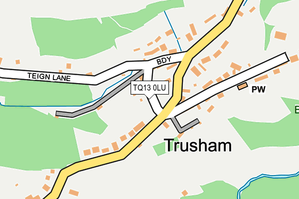 TQ13 0LU map - OS OpenMap – Local (Ordnance Survey)