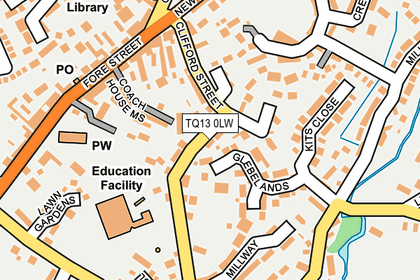 TQ13 0LW map - OS OpenMap – Local (Ordnance Survey)