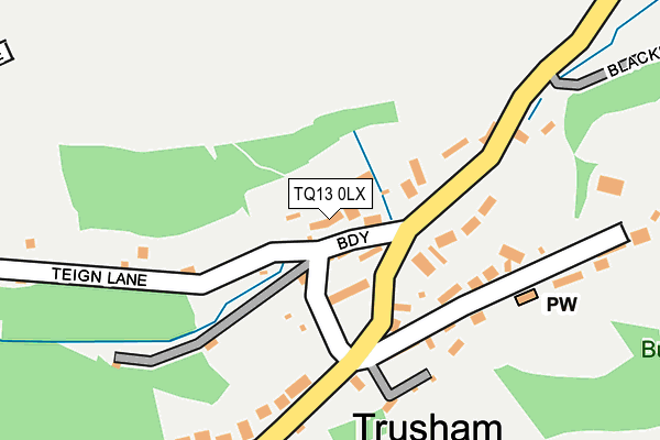 TQ13 0LX map - OS OpenMap – Local (Ordnance Survey)