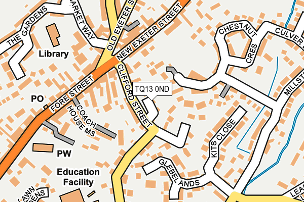 TQ13 0ND map - OS OpenMap – Local (Ordnance Survey)