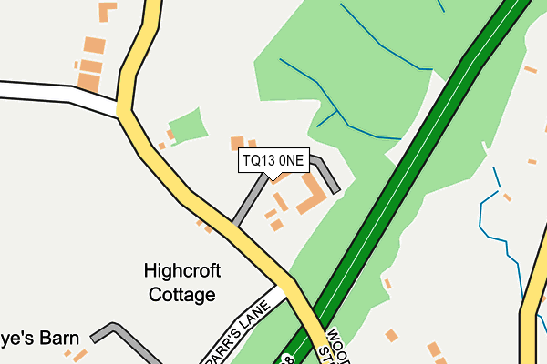 TQ13 0NE map - OS OpenMap – Local (Ordnance Survey)