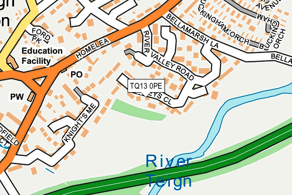 TQ13 0PE map - OS OpenMap – Local (Ordnance Survey)