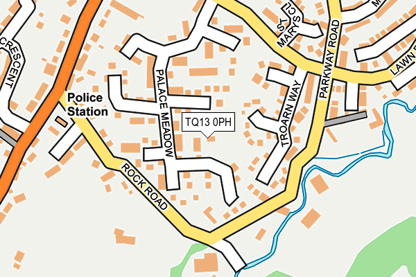 TQ13 0PH map - OS OpenMap – Local (Ordnance Survey)