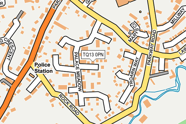 TQ13 0PN map - OS OpenMap – Local (Ordnance Survey)