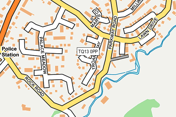 TQ13 0PP map - OS OpenMap – Local (Ordnance Survey)