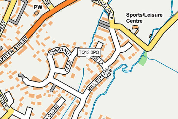 TQ13 0PQ map - OS OpenMap – Local (Ordnance Survey)