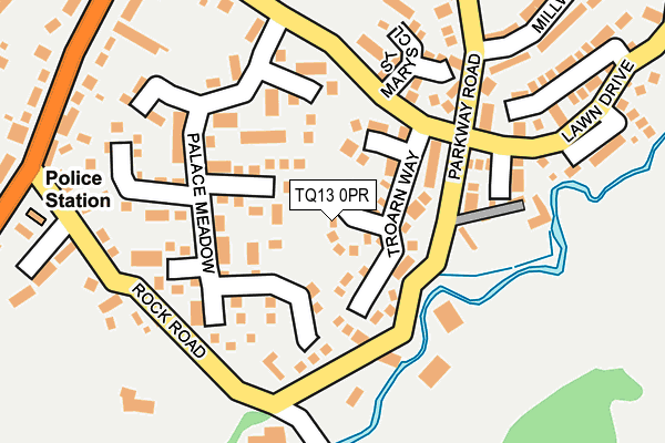 TQ13 0PR map - OS OpenMap – Local (Ordnance Survey)