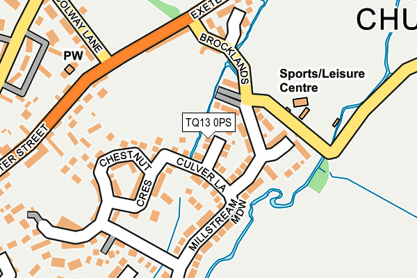 TQ13 0PS map - OS OpenMap – Local (Ordnance Survey)
