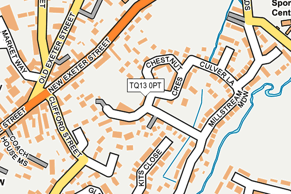 TQ13 0PT map - OS OpenMap – Local (Ordnance Survey)