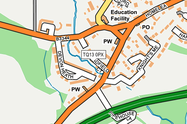 TQ13 0PX map - OS OpenMap – Local (Ordnance Survey)