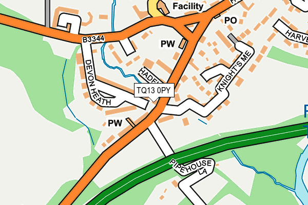 TQ13 0PY map - OS OpenMap – Local (Ordnance Survey)