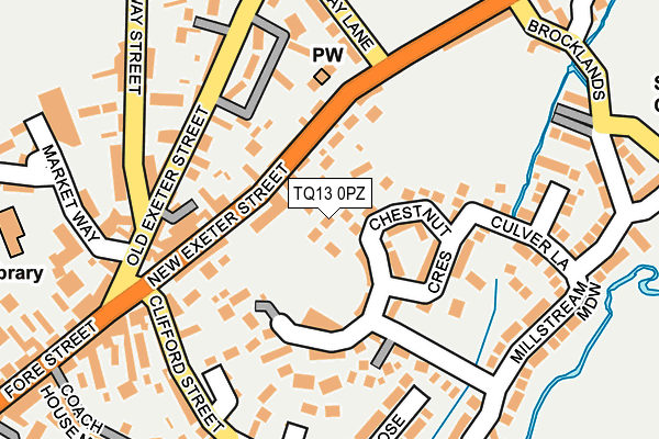 TQ13 0PZ map - OS OpenMap – Local (Ordnance Survey)