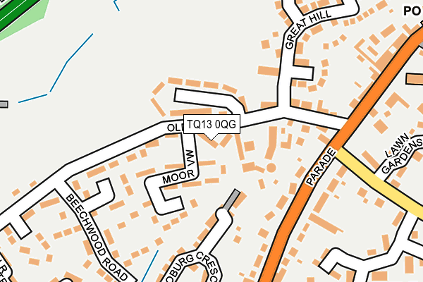TQ13 0QG map - OS OpenMap – Local (Ordnance Survey)