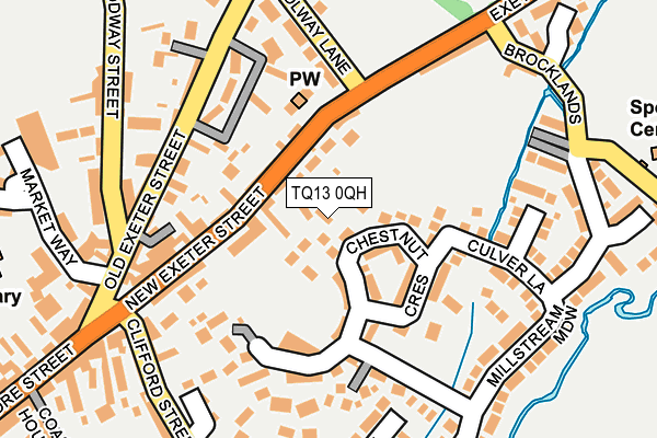TQ13 0QH map - OS OpenMap – Local (Ordnance Survey)