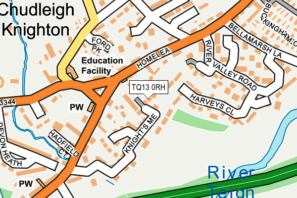 TQ13 0RH map - OS OpenMap – Local (Ordnance Survey)