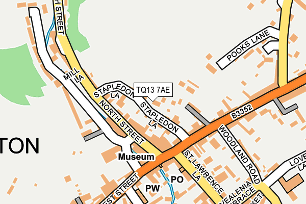 TQ13 7AE map - OS OpenMap – Local (Ordnance Survey)