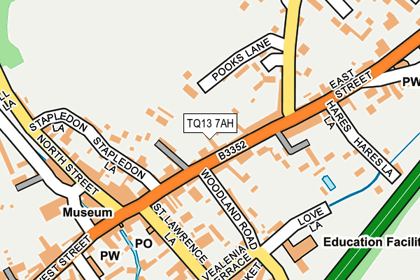 TQ13 7AH map - OS OpenMap – Local (Ordnance Survey)
