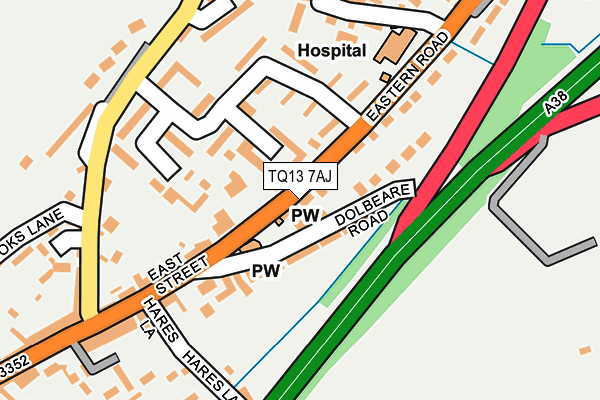 TQ13 7AJ map - OS OpenMap – Local (Ordnance Survey)