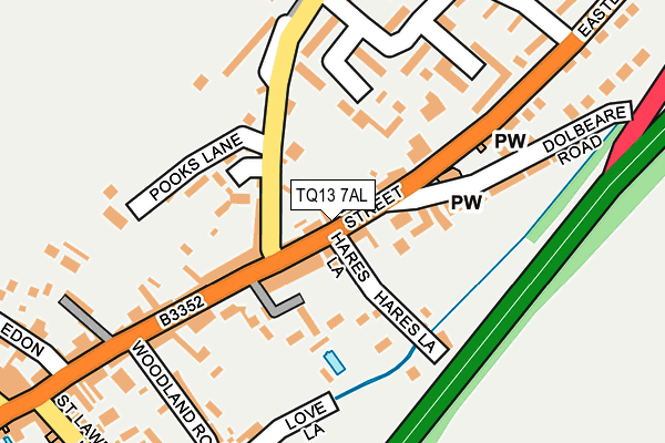 TQ13 7AL map - OS OpenMap – Local (Ordnance Survey)