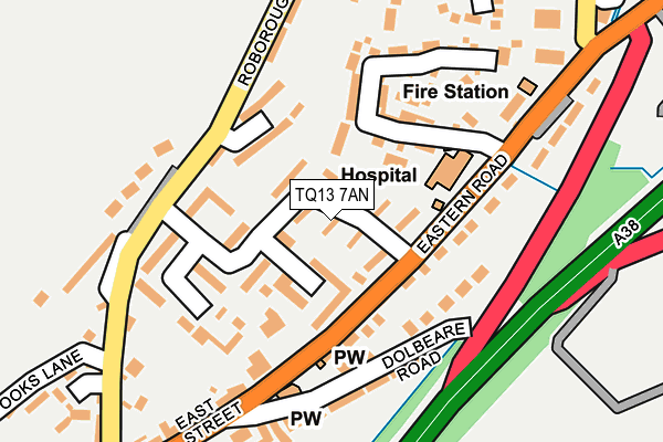 TQ13 7AN map - OS OpenMap – Local (Ordnance Survey)