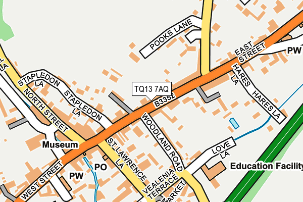TQ13 7AQ map - OS OpenMap – Local (Ordnance Survey)