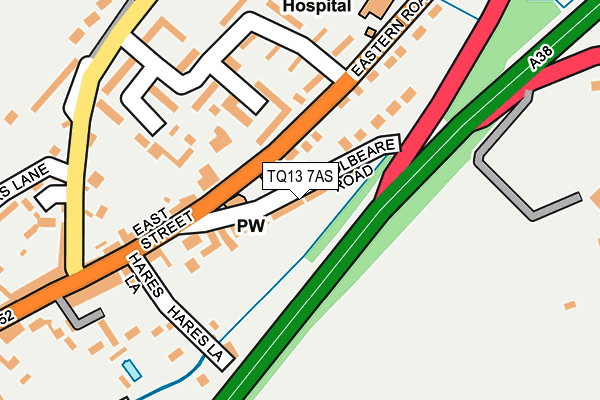 TQ13 7AS map - OS OpenMap – Local (Ordnance Survey)