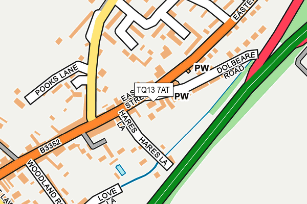 TQ13 7AT map - OS OpenMap – Local (Ordnance Survey)