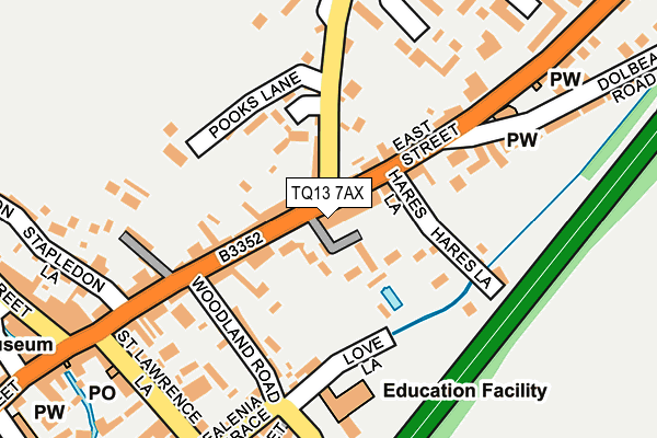 TQ13 7AX map - OS OpenMap – Local (Ordnance Survey)