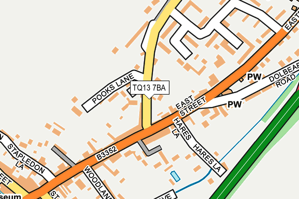 TQ13 7BA map - OS OpenMap – Local (Ordnance Survey)