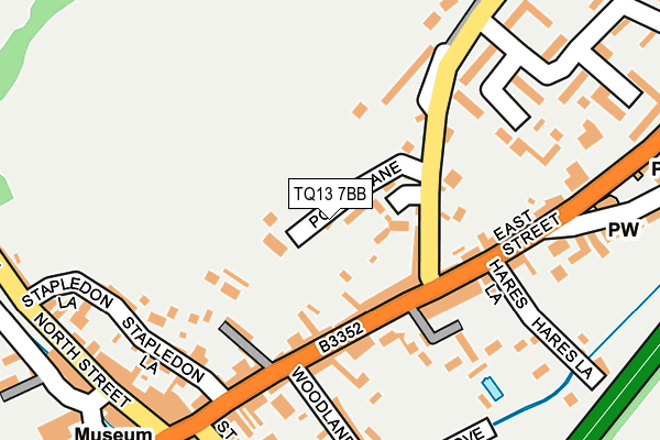 TQ13 7BB map - OS OpenMap – Local (Ordnance Survey)