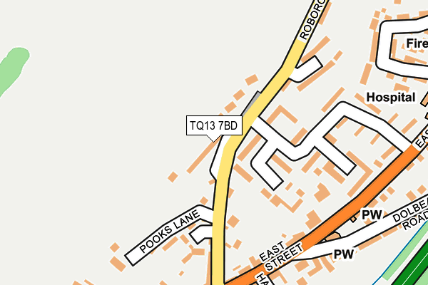TQ13 7BD map - OS OpenMap – Local (Ordnance Survey)