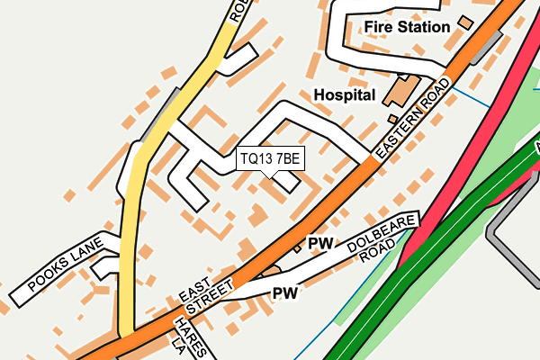 TQ13 7BE map - OS OpenMap – Local (Ordnance Survey)