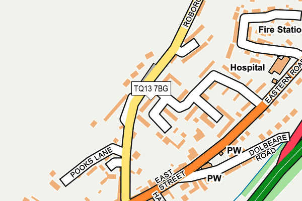 TQ13 7BG map - OS OpenMap – Local (Ordnance Survey)