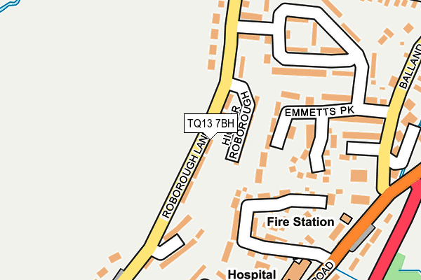 TQ13 7BH map - OS OpenMap – Local (Ordnance Survey)