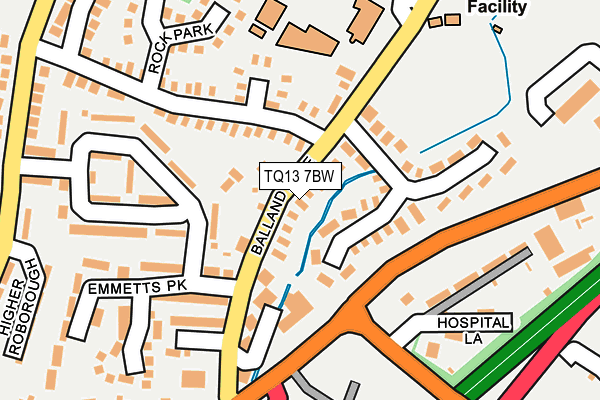 TQ13 7BW map - OS OpenMap – Local (Ordnance Survey)