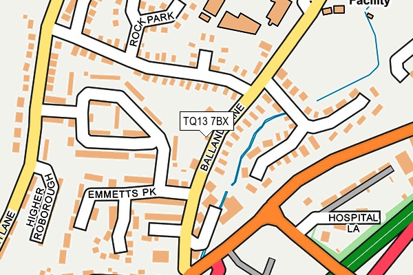 TQ13 7BX map - OS OpenMap – Local (Ordnance Survey)