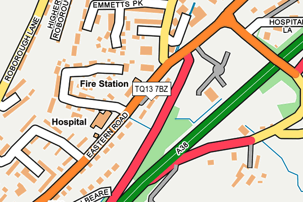 TQ13 7BZ map - OS OpenMap – Local (Ordnance Survey)