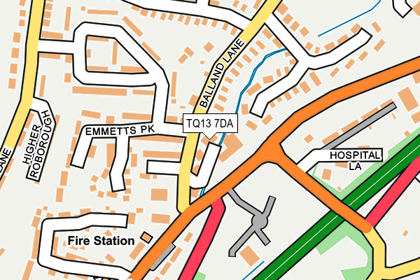TQ13 7DA map - OS OpenMap – Local (Ordnance Survey)