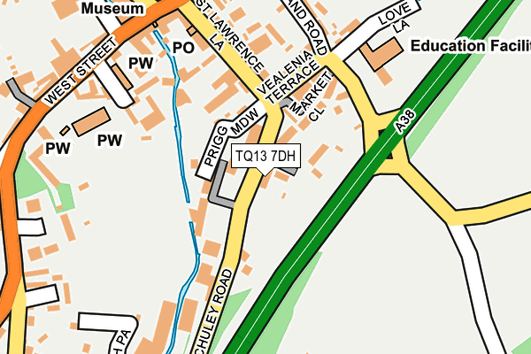 TQ13 7DH map - OS OpenMap – Local (Ordnance Survey)