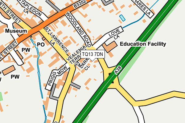 TQ13 7DN map - OS OpenMap – Local (Ordnance Survey)