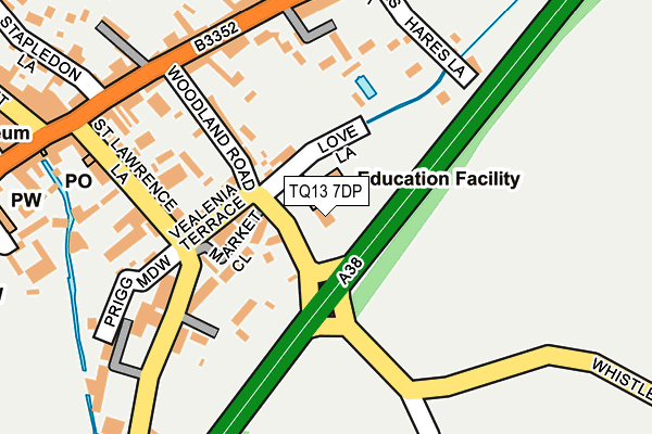TQ13 7DP map - OS OpenMap – Local (Ordnance Survey)