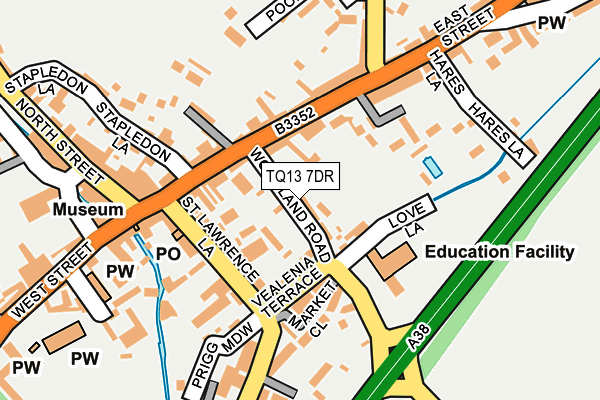 TQ13 7DR map - OS OpenMap – Local (Ordnance Survey)