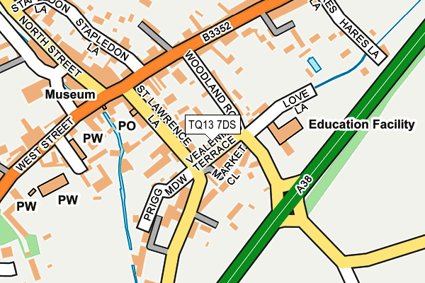 TQ13 7DS map - OS OpenMap – Local (Ordnance Survey)