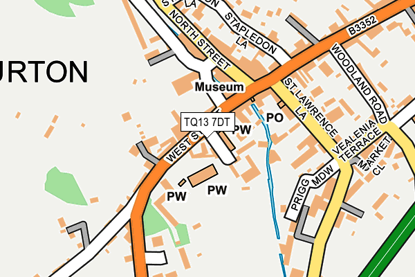 TQ13 7DT map - OS OpenMap – Local (Ordnance Survey)