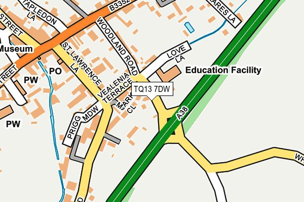 TQ13 7DW map - OS OpenMap – Local (Ordnance Survey)