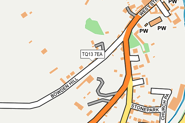 TQ13 7EA map - OS OpenMap – Local (Ordnance Survey)
